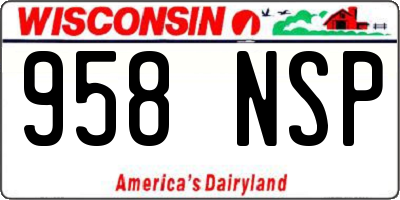 WI license plate 958NSP