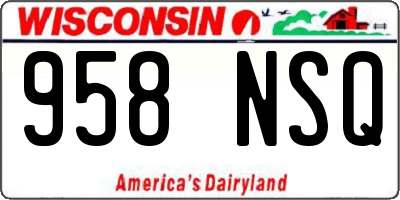 WI license plate 958NSQ