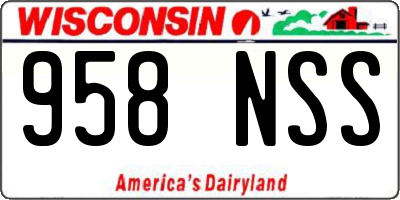 WI license plate 958NSS