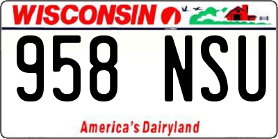 WI license plate 958NSU