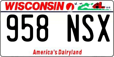 WI license plate 958NSX
