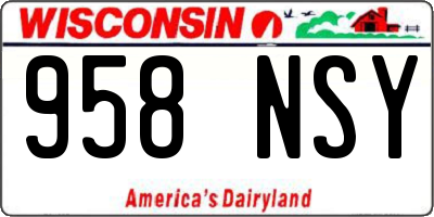 WI license plate 958NSY