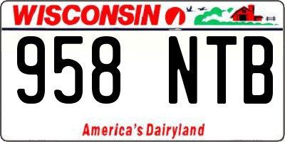 WI license plate 958NTB