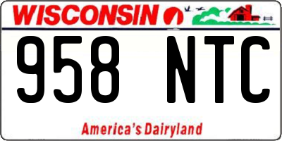 WI license plate 958NTC