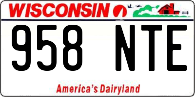 WI license plate 958NTE