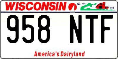 WI license plate 958NTF