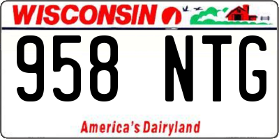 WI license plate 958NTG