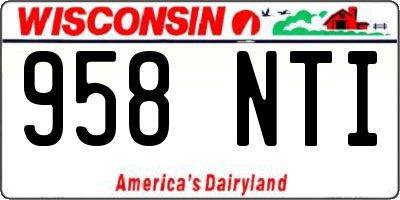 WI license plate 958NTI