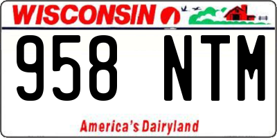 WI license plate 958NTM