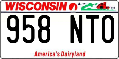 WI license plate 958NTO