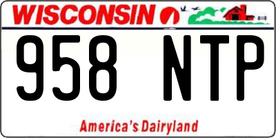WI license plate 958NTP