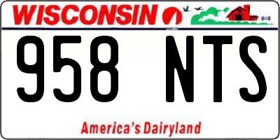 WI license plate 958NTS