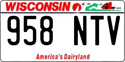 WI license plate 958NTV