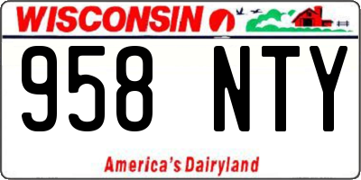 WI license plate 958NTY