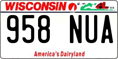 WI license plate 958NUA