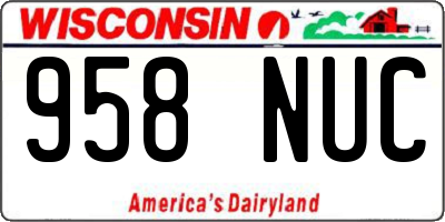 WI license plate 958NUC