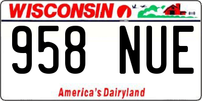 WI license plate 958NUE