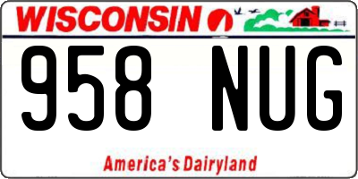 WI license plate 958NUG