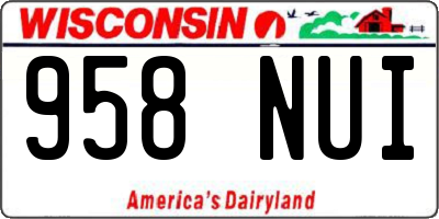 WI license plate 958NUI
