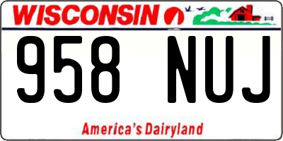 WI license plate 958NUJ