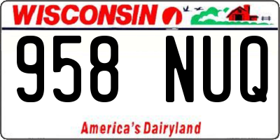 WI license plate 958NUQ