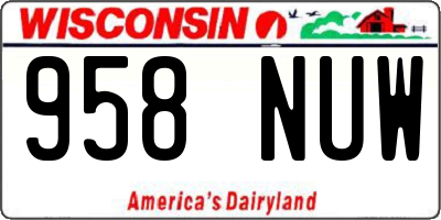 WI license plate 958NUW