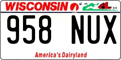 WI license plate 958NUX