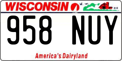 WI license plate 958NUY