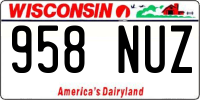 WI license plate 958NUZ