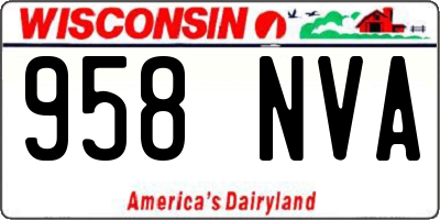 WI license plate 958NVA