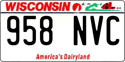 WI license plate 958NVC