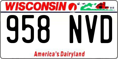 WI license plate 958NVD