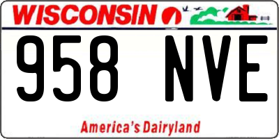 WI license plate 958NVE