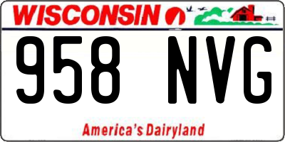 WI license plate 958NVG
