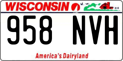 WI license plate 958NVH