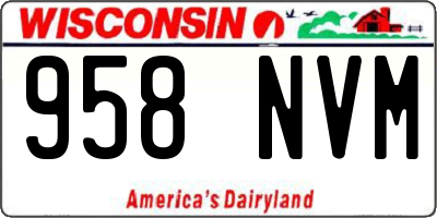 WI license plate 958NVM
