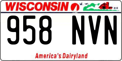 WI license plate 958NVN
