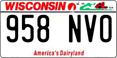 WI license plate 958NVO