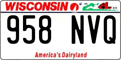 WI license plate 958NVQ