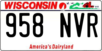 WI license plate 958NVR