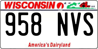 WI license plate 958NVS