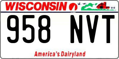 WI license plate 958NVT