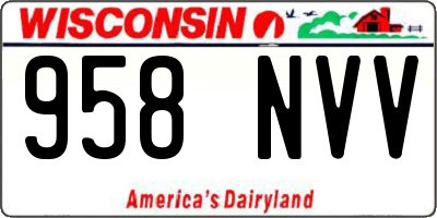 WI license plate 958NVV