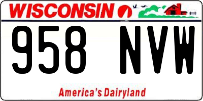 WI license plate 958NVW