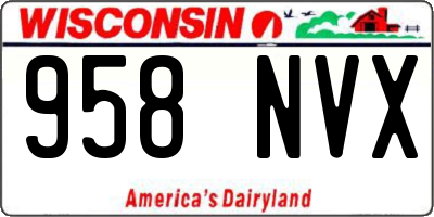 WI license plate 958NVX