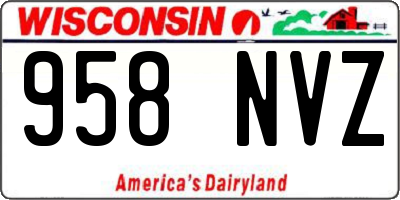 WI license plate 958NVZ