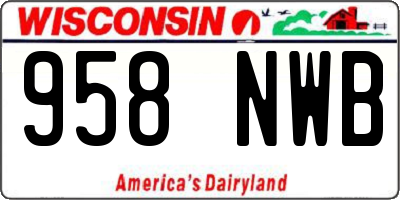 WI license plate 958NWB