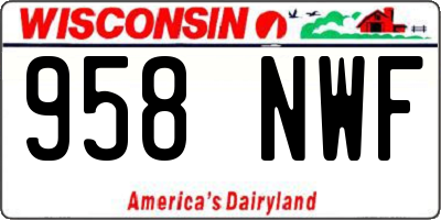 WI license plate 958NWF