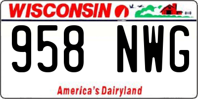 WI license plate 958NWG