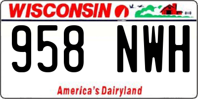 WI license plate 958NWH